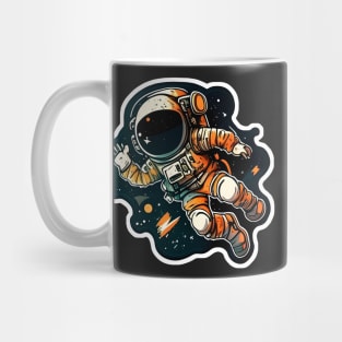 Blue Cartoon Astronaut Sticker Mug